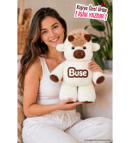 Kişiye Özel İsim Baskılı Sevimli Koşan Peluş İnek - Sallandığında Koşan Peluş Oyuncak - Türkiye'de İlk Yerli Üretim