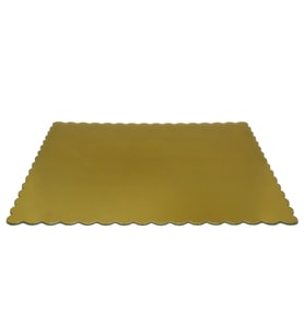 Omeyva Dikdörtgen Kalın Altın Pasta Kek Turta Altlığı Tabanı - 26x37 Cm. - 5 Adetlik Paket
