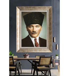 Gümüş Çerçeveli Atatürk Tablo za418