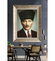 Gümüş Çerçeveli Atatürk Tablo za418