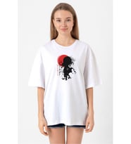 Violet Evergarden Anime Dark Poster Beyaz Kadın Oversize Tshirt