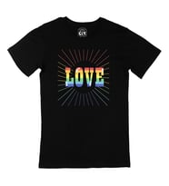 Gökkuşağı Renkli Love Siyah Tişört