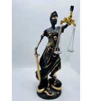 Adaletin Simgesi Adalet Kadın Terazisi Themis Adalet Heykeli Siyah Eskitme Lüx