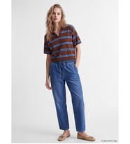 LCW Jeans İndigo Beli Lastikli Balloon Fit Kadın Jean Pantolon