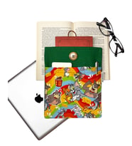 Kitap Kılıfı / Tablet Kılıfı / Ebook Kılıfı / Çok Amaçlı Kılıf  ( Kedi ve Fare , Yeşil )