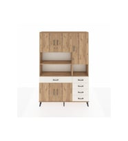 Arges Dolap 9 Raflı 5 Çekmeceli 5 Kapaklı 132x30x195 Çam-Çam/Aytaşı