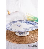 Emaye 30 cm Ayaklı Kek Fanusu Blue Life