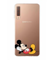 Samsung Galaxy A7 (2018)  Kapak Mickey Mouse Tasarımlı Şeffaf Silikon Kılıf