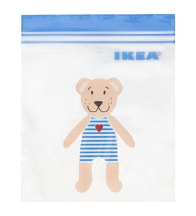 IKEA ISTAD mavi-desenli 1 lt kilitlenebilir buzdolabı poşeti  25 adet