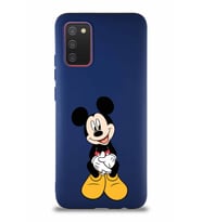 Samsung Galaxy A02S Soft Premier Kapak Mickey Mouse-A Tasarımlı Silikon Kılıf - Lacivert (Şeffaf)