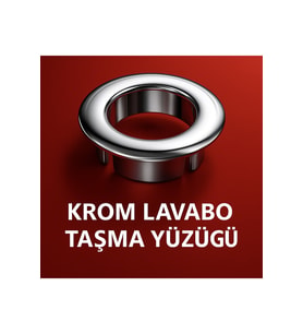 Parlak Krom Görünümlü Lavabo Taşma Yüzüğü - Dayanıklı Metal Evye Taşma Halkası 1 Adet
