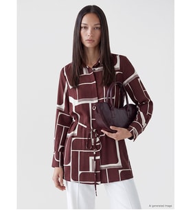 LCW EVERYDAY Bordo Desenli Kadın Gömlek Tunik