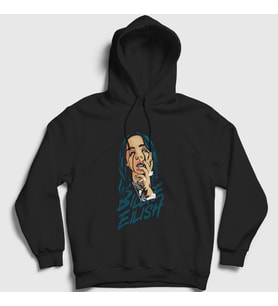 Presmono Unisex Siyah Over Billie Eilish Kapüşonlu Sweatshirt 154577tt