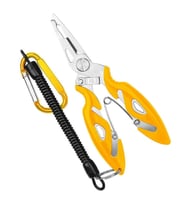 Bauer Balıkçı Pensesi Ve Yaylı Karabinalı Askı Aparatı - Sarı (Kitlenebilir Model)