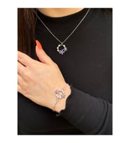 925 Gümüş  Ametist Taşlı Çiçek Döngüsü Set