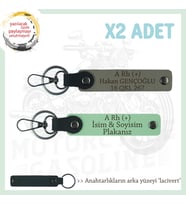 Hız Aşıkları İçin İsim Plaka, A Rh (+) Kan Grubu Yazılı Hediyelik x2 Anahtarlık, Kül Gri-Yeşil-Laci (Çok Renkli)