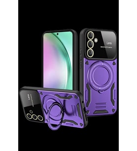 Pilelistore   Samsung Galaxy S24 FE Kılıf Joy Lens Standlı Kapak - Mor