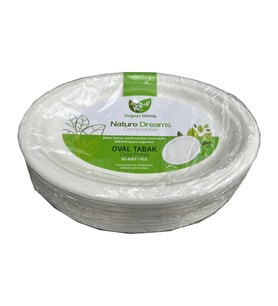 Roll-Up Nature Ekolojik Karton Kağıt Tek Kullanımlık Oval Tabak - 20x26 Cm. - 50 Adetlik 1 Paket