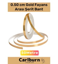 Özel Üretim Kendinden Yapışkanlı Suya Dayanıklı 0,5 cm 50 Metre Gold Fayans Arası Şerit Bant