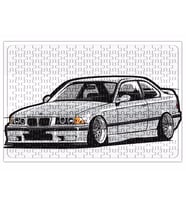 Bmw Stanced out E36 Gray Puzzle 240 Parça Yapboz