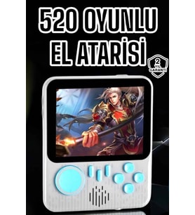 Mini Atari El Atarisi 3.5 inç Ekran Çift Konsol 666 Adet Retro Oyun Gameboy El Atarisi