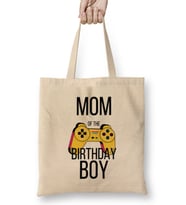 Mom of the Birthday Boy Video Gamer Bez Çanta Uzun Saplı
