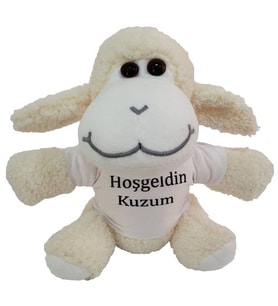 Hoşgeldin Kuzum Tişörtlü Peluş Kuzu