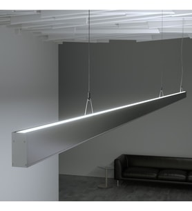LED Kanal Alüminyum Profil Çift Yönlü Sarkıt Kasa 28x33mm 1 Metre 2144 ÇF Pleksi Cam Yan Kapak