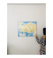 Türkiye Fiziki Haritası Dekoratif Türkiye Haritası Akıllı Kağıt Tahta 116x65 Cm
