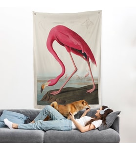John James Audubon - Amerikan Flamingo Duvar Örtüsü-7301