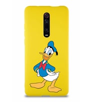 Xiaomi Mi 9T Pro Soft Premier Kapak Donald Duck-C Tasarımlı Silikon Kılıf - Sarı (Şeffaf)
