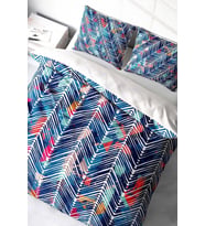 Blue Pattern 3d Pamuk Saten Çift Kişilik Nevresim Takımı