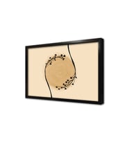 Minimalist Siyah Çiçekler ve Güneş Çerçeveli Mdf Tablo
