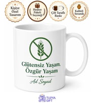 Gluten Free Temalı Glütensiz Kupa Bardak Özel Tasarım Hediye