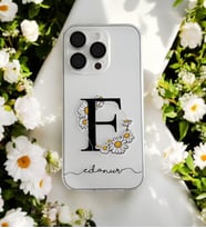 Papatya Harf Tasarımlı Kişiye Özel Telefon Kılıfı (Tüm Telefon Kılıfları Mevcuttur.)