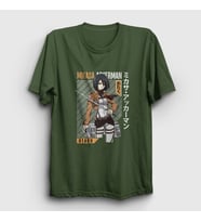 Presmono Unisex Haki Mikasa Fan Anime Attack On Titan T-Shirt 125223tt (Haki)