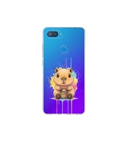 Xiaomi Mi 8 Lite ile Uyumlu Splash Kapibara Tasarımlı Şeffaf Silikon Kılıf
