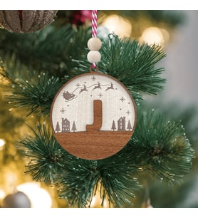 İskandinav Tarzı J Harfi Yılbaşı Ağaç Süsü, Minimalist Noel Baba Desenli Çam Ağacı Süsü