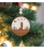 İskandinav Tarzı J Harfi Yılbaşı Ağaç Süsü, Minimalist Noel Baba Desenli Çam Ağacı Süsü