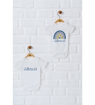 Pia Baby Premium %100 Pamuk İsme Özel Organik Baskılı İkili Set Çıtçıtlı Bebek Body Zıbın Modelleri 5091-17 (Ekru)
