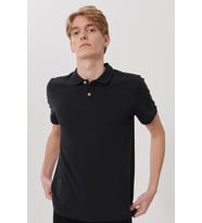 L211810001 Lee Erkek Regular Fit Normal Kesim Polo Yaka %100 Pamuk Tişört (Siyah)