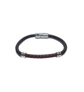 JTSS26BLK1787 ALAŞIMLI METAL KİLİT HAKİKİ DERİ JANTİ BİLEKLİK