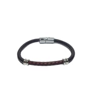 JTSS26BLK1787 ALAŞIMLI METAL KİLİT HAKİKİ DERİ JANTİ BİLEKLİK