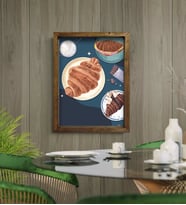 BK Gift Cafe & Bar & Restaurant Konseptli Doğal Masif Ahşap Çerçeveli Tablo-74