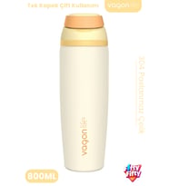800 ML Tek Kapak Çift Kullanım Pipetli Rahat İçim Kulplu SUS304 Paslanmaz Çelik Termos -1107-800ML