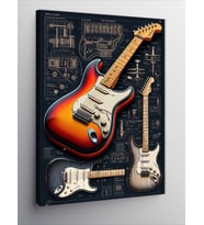 Kanvas Tablo Elektro Gitar Ve Müzik Teması