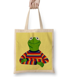 Kermit The Frog Bez Çanta Uzun Saplı