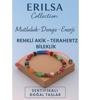 Sertifikalı Terahertz Renkli Akik Taşı Bileklik – Mutluluk, Denge ve Enerji Veren Doğal Taş (Çok Renkli)