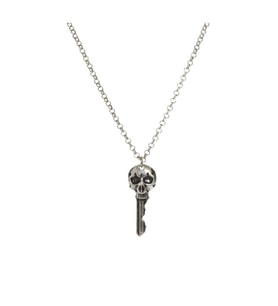 Kuru Kafa Anahtar Skull Key Kolye (Gümüş)