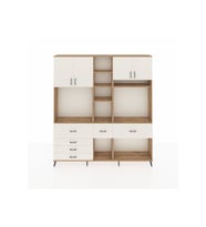 Arges Gardrop 11 Raflı 6 Çekmeceli 4 Kapaklı 220x30x243 Çam-Aytaşı